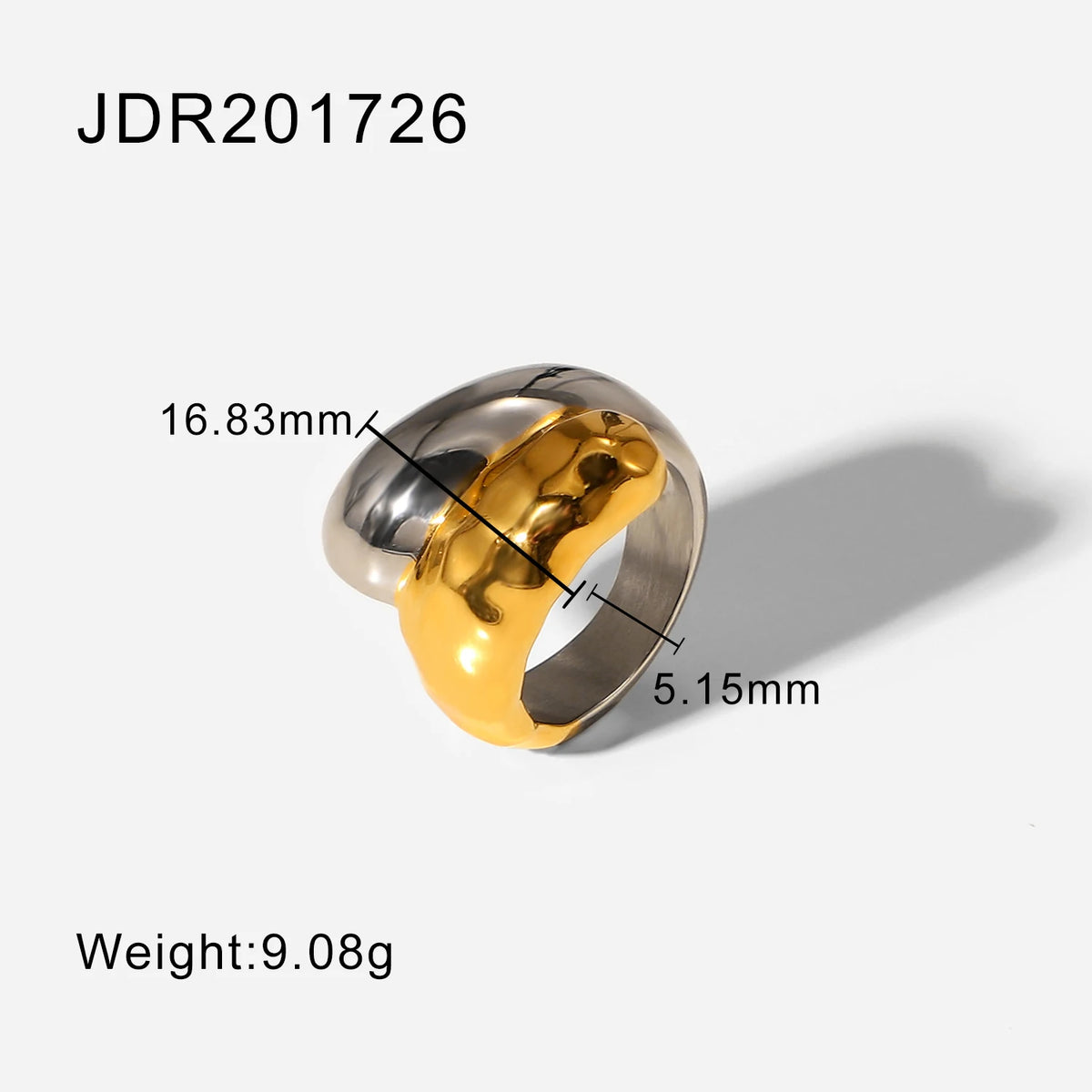 kika Mixed Metal Ring For Women Gold Color And Silver Color Two Tone Ring
