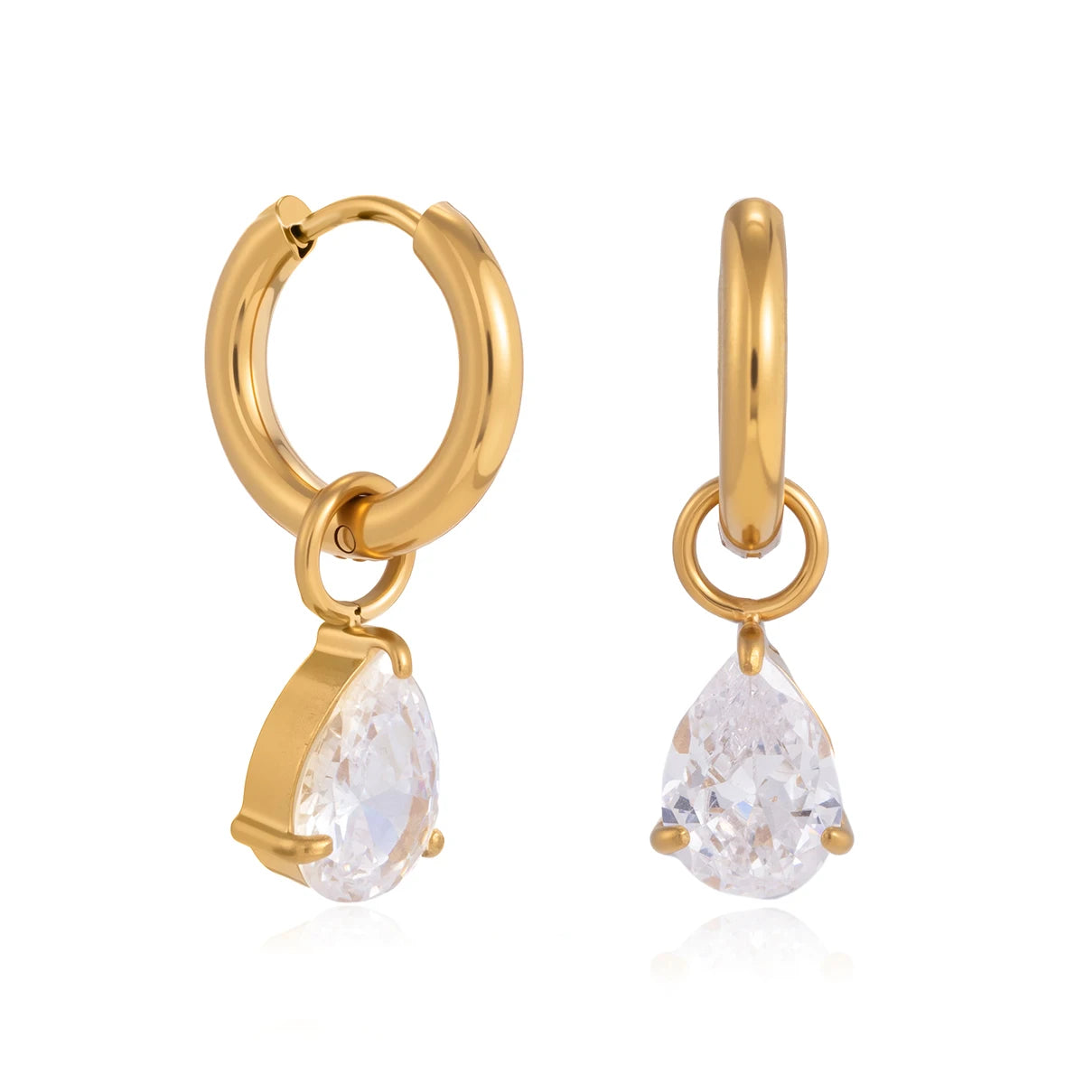 Shiny Cubic Zirconia Drop Earrings