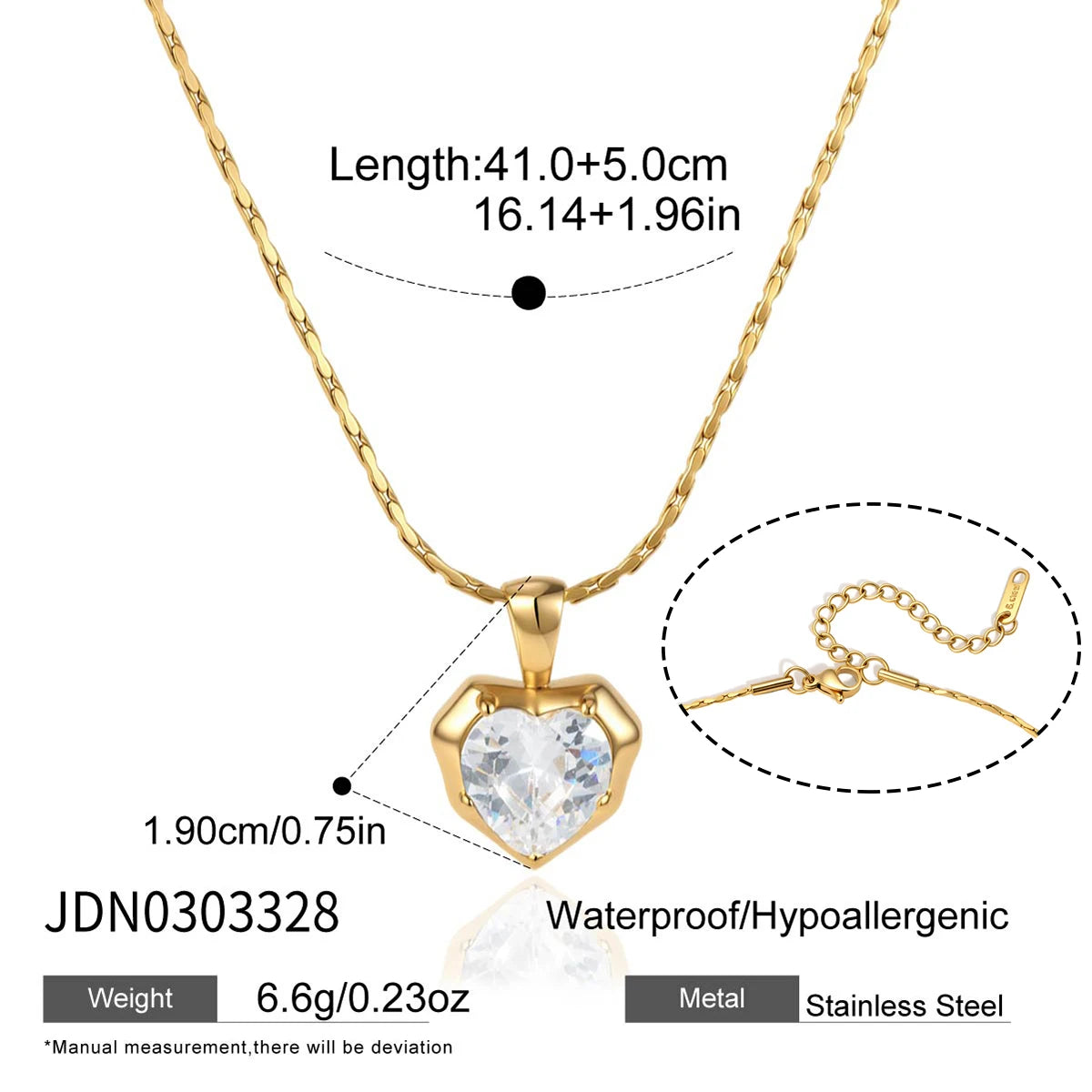 Kika Romantic Zircon Heart Necklace Earrings