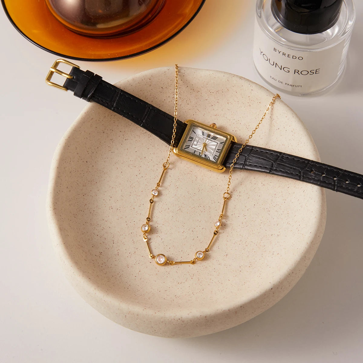 Vintage White Round Zircon Necklace