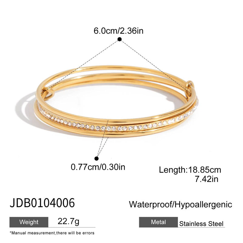 KIKA Classic Wide Glossy Round Closed Bracelet For Women 18K PVD Gold Plated Stainless Steel Braceles Lady Jewelry Gifts