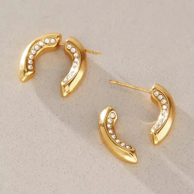 KIKA Detachable Horseshoe Shape Stud Earrings For Women Minimalist 18K Gold Plated Stainless Steel Earrings Fashion 316L