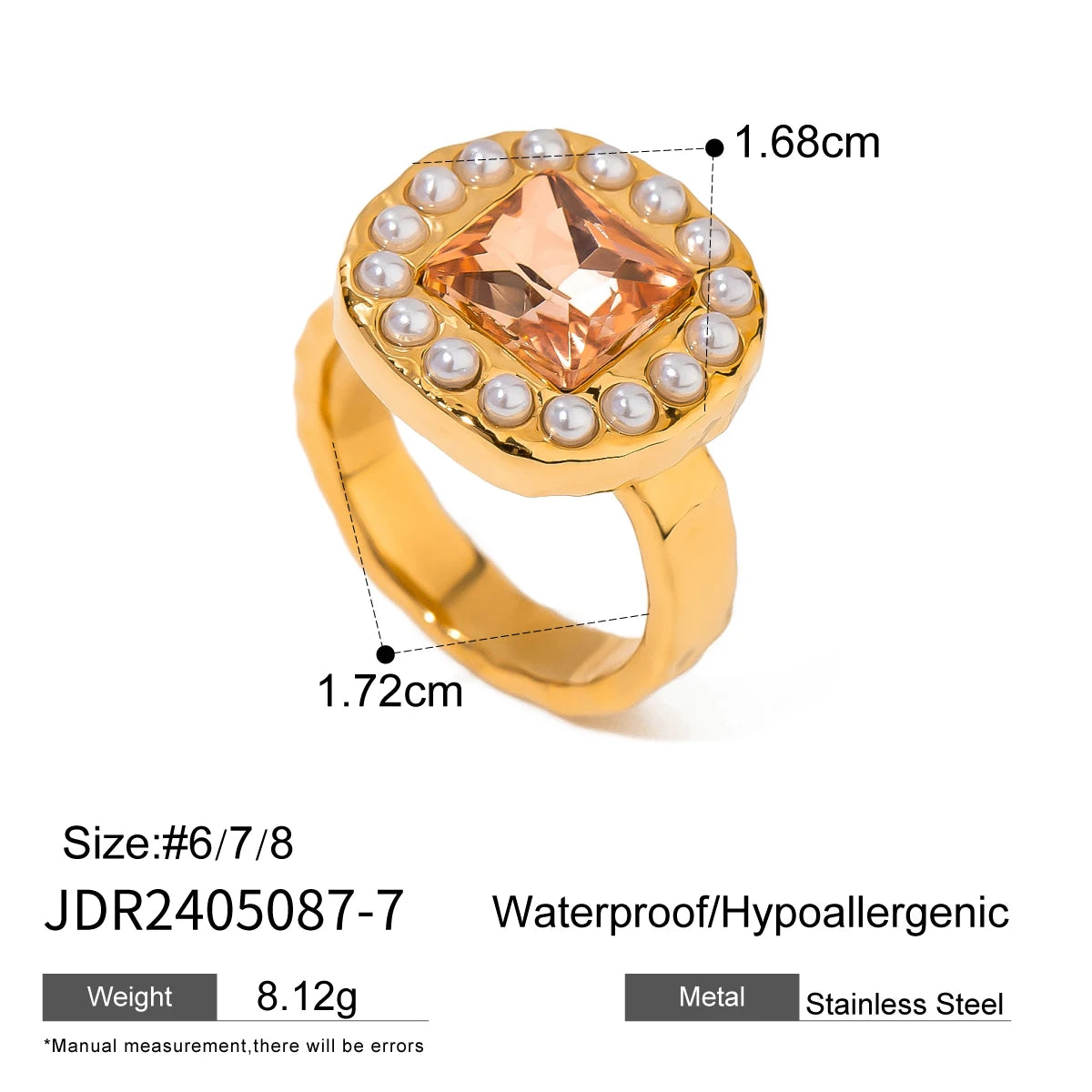 Zircon High Polished Geometric Round Chunky  Rings