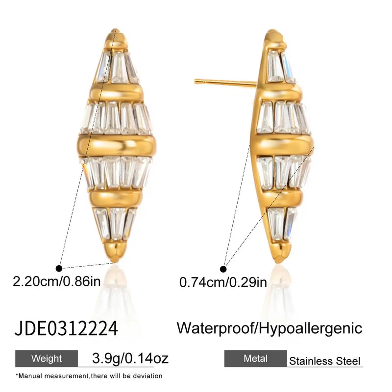 KIKA Delicate Geometric Earrings  PVD Gold Plated Stainless Steel 316L