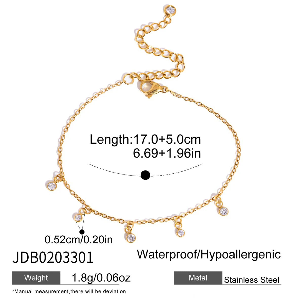 Kika Gold Plated Classic Zircon Heart-shaped Double-ring Interlocking Pendant Necklace
