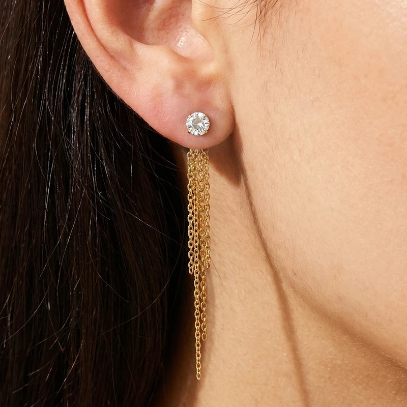 Kika  Delicate Round Zircon Stud Earrings