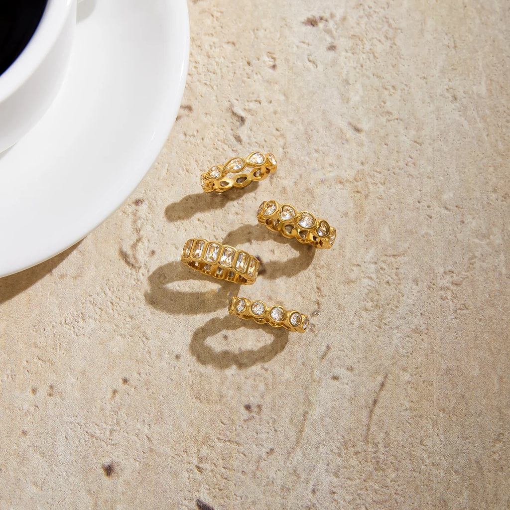 Water Drop shaped Sparkling Ring