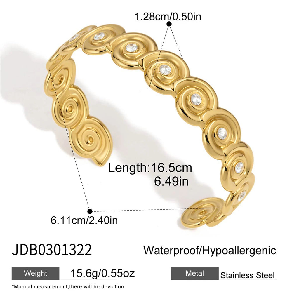 Kika Delicate Gold Color Spiral Conch Opening Bracelet