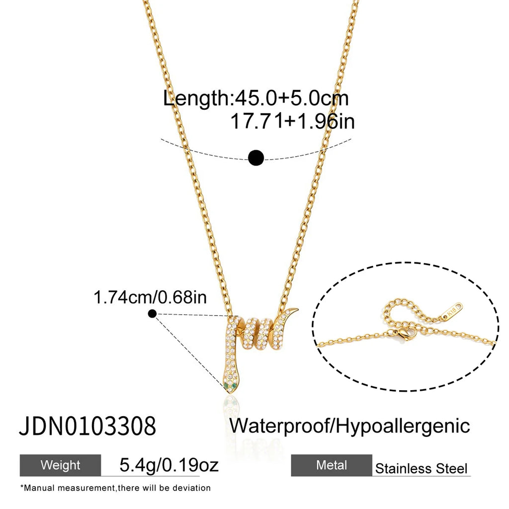 Kika Delicate Crystal Snake Pendant Necklace