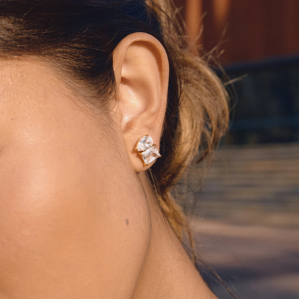 Classic Stainless Steel Shiny Cubic Zirconia Water Drop