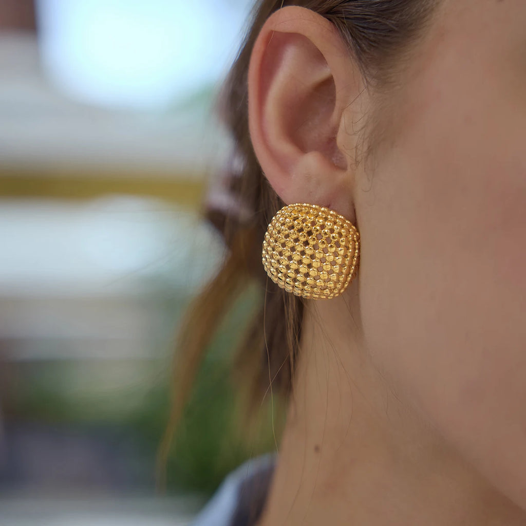 Kika Chunky Geometric Hollow Stud Earrings