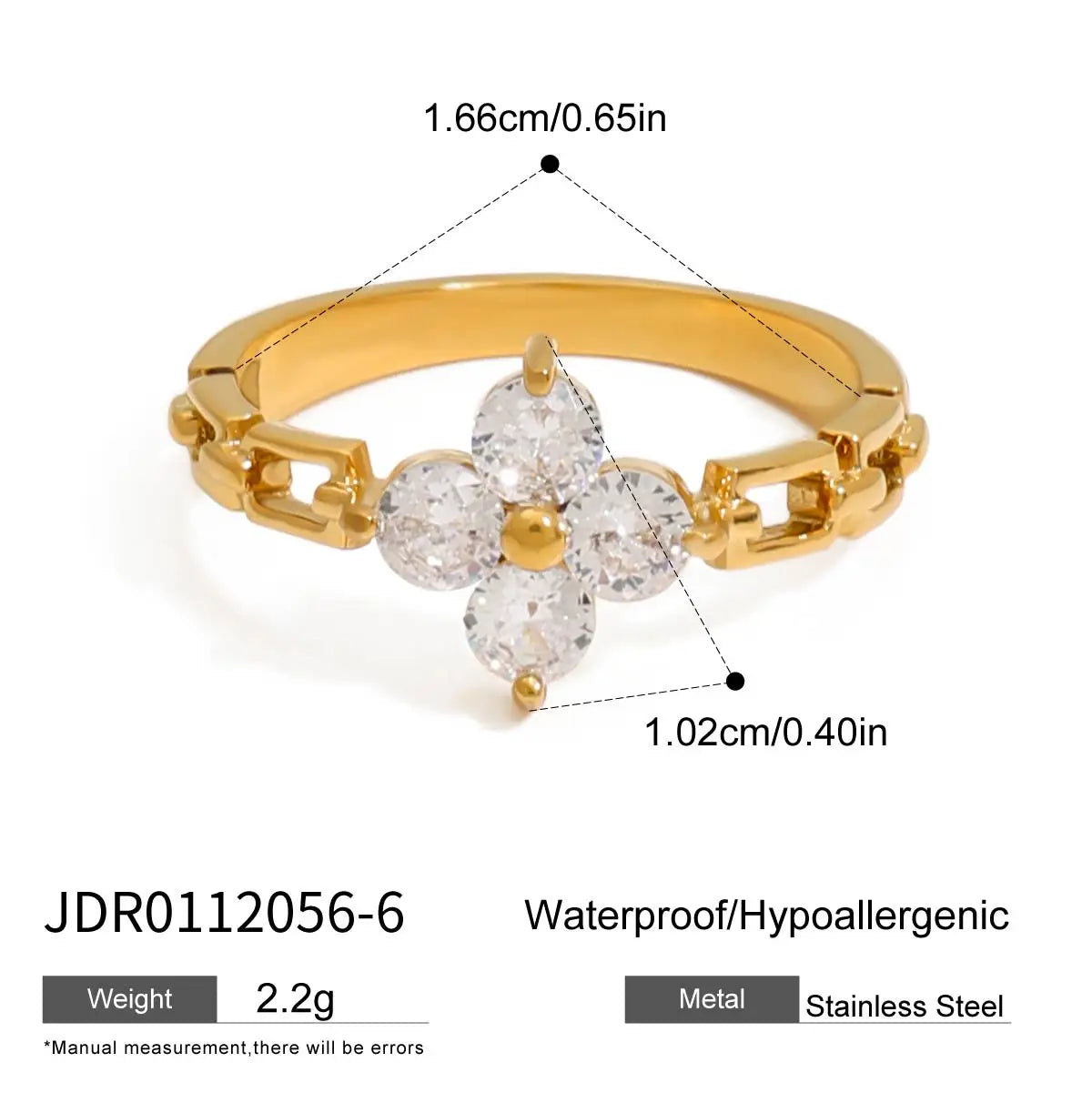 Kika Minimalist Geometric Watch Ring 18K Gold Color Plated Stainless Steel Texture Strap Ring