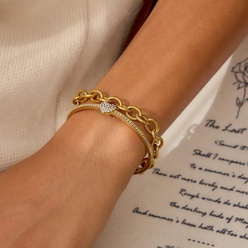 Classic Rhinestone Opening Bracelet