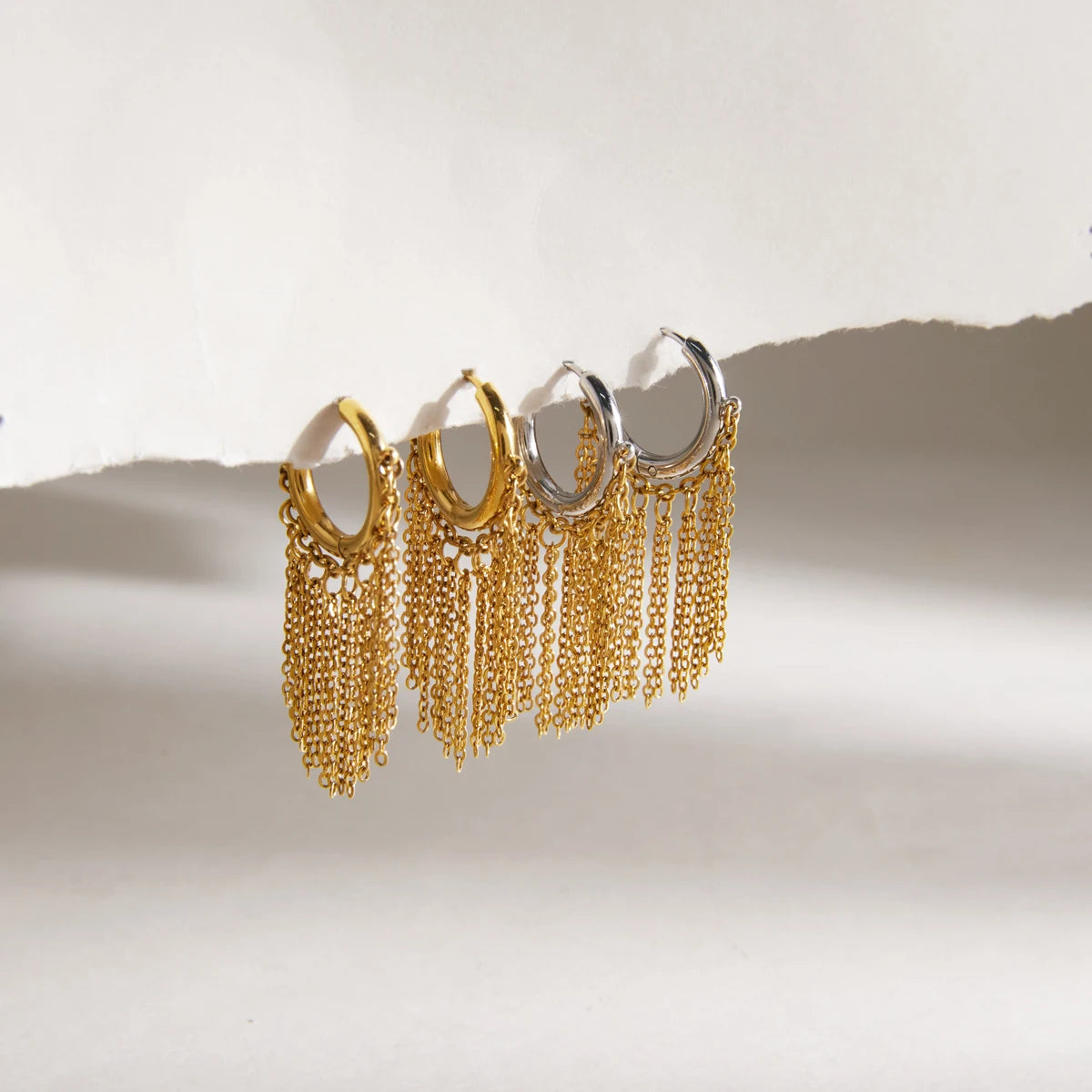 KIKA Classic Short Chains Tassel Earrings PVD Plated Stainless Steel 316L