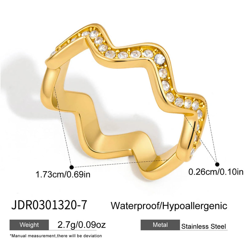 Kika Delicate Irregular Wave Design Ring