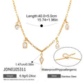 Kika Geometric Zircon Pendant Necklace Minimalist 18K Gold PVD Plated Stainless Steel Necklace 316L