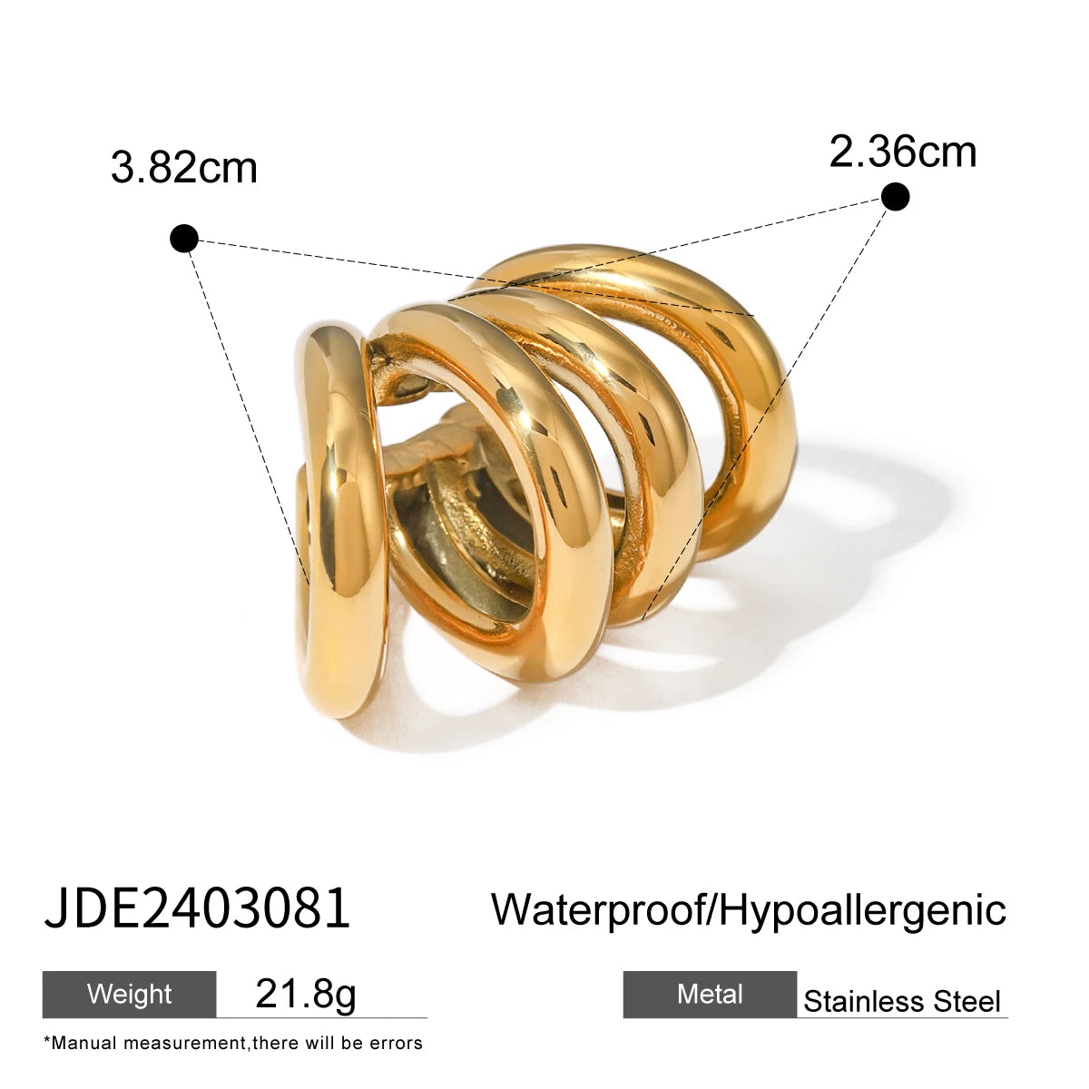 Stainless Steel  Tome Triple Ear Cuff