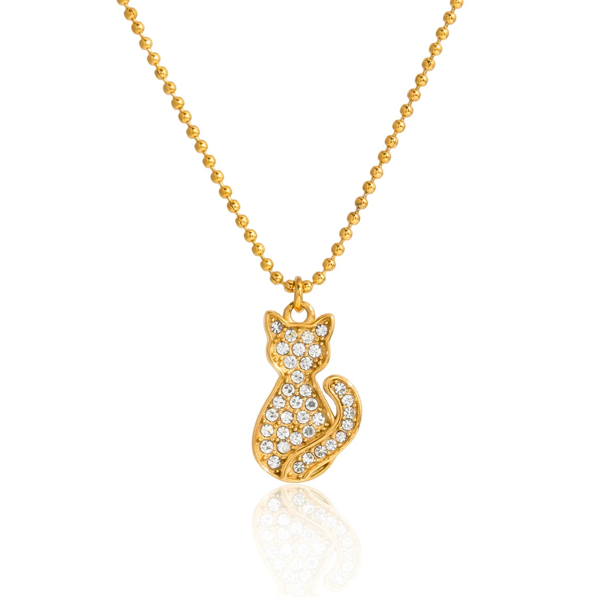 Cute Hug Dog Cat Pet Pendant Rhinestone Necklace