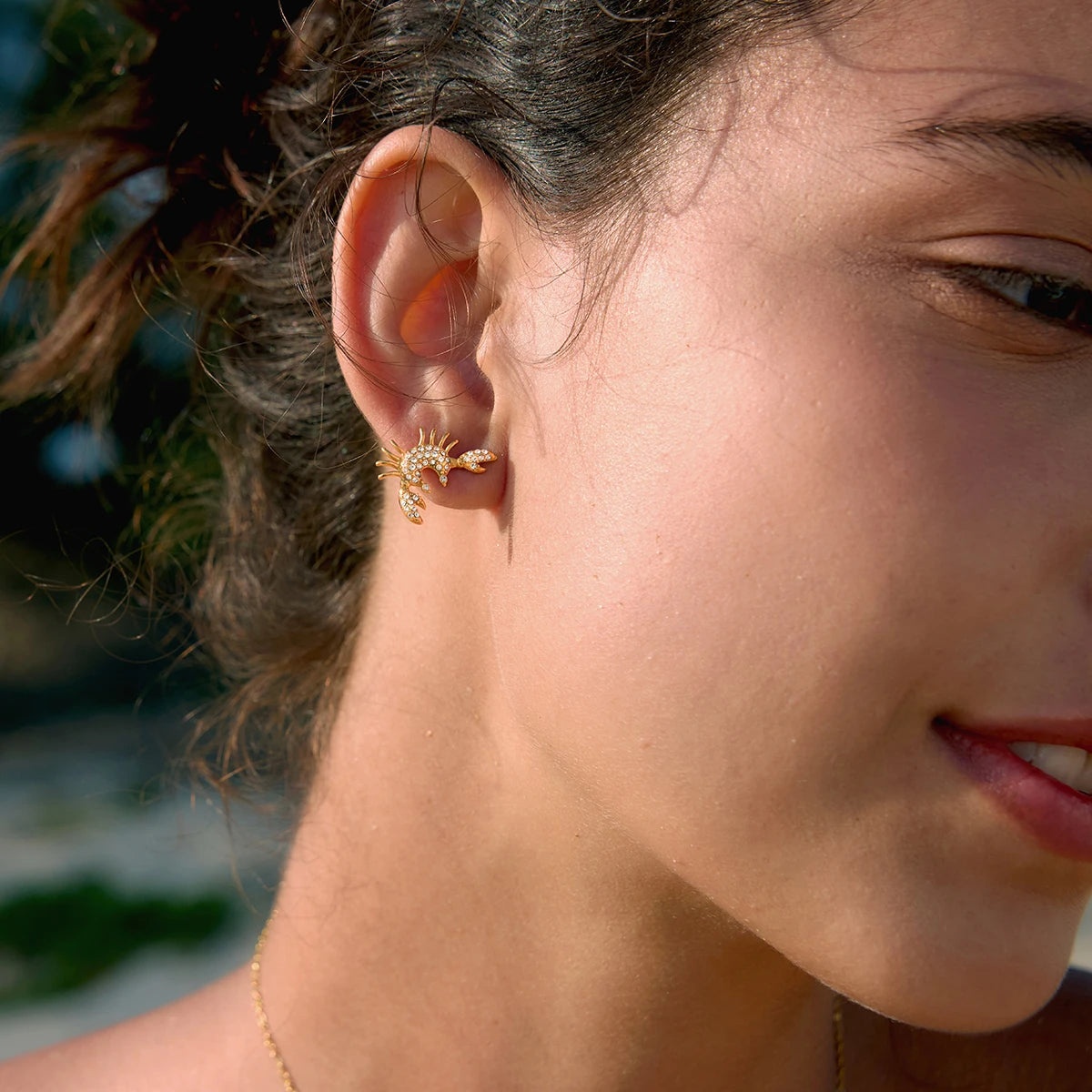 Kika Delicate Designer Style Crab O-Chain Necklace
