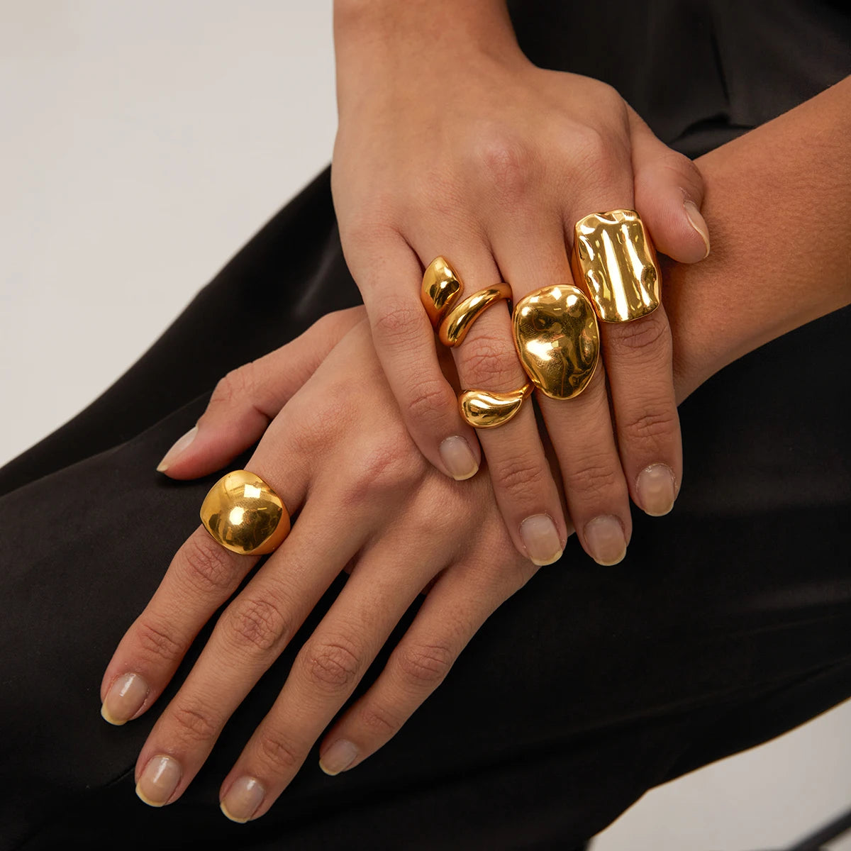 Kika Chic Unique Stainless Steel Unusual Ring Water Resistant 18K PVD Plated