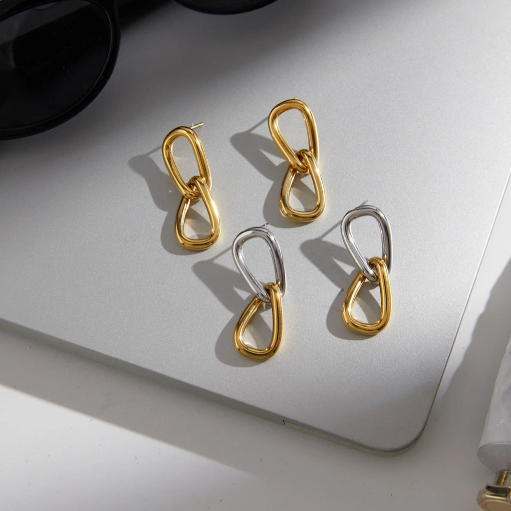 KIKA Classic Geometric Drop Earrings PVD Plated Stainless Steel 316L