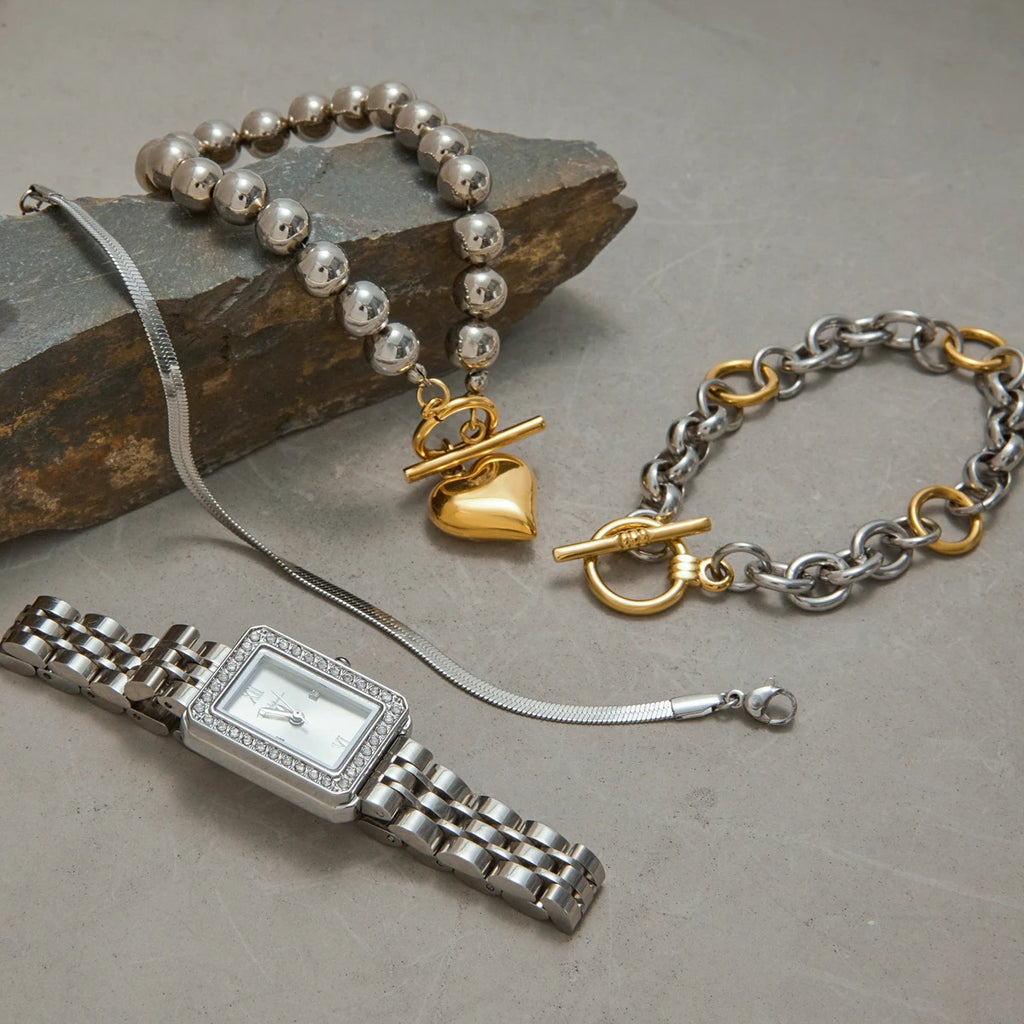 KIKA Stainless Steel 316L PVD Plated Snake Chain Bracelet