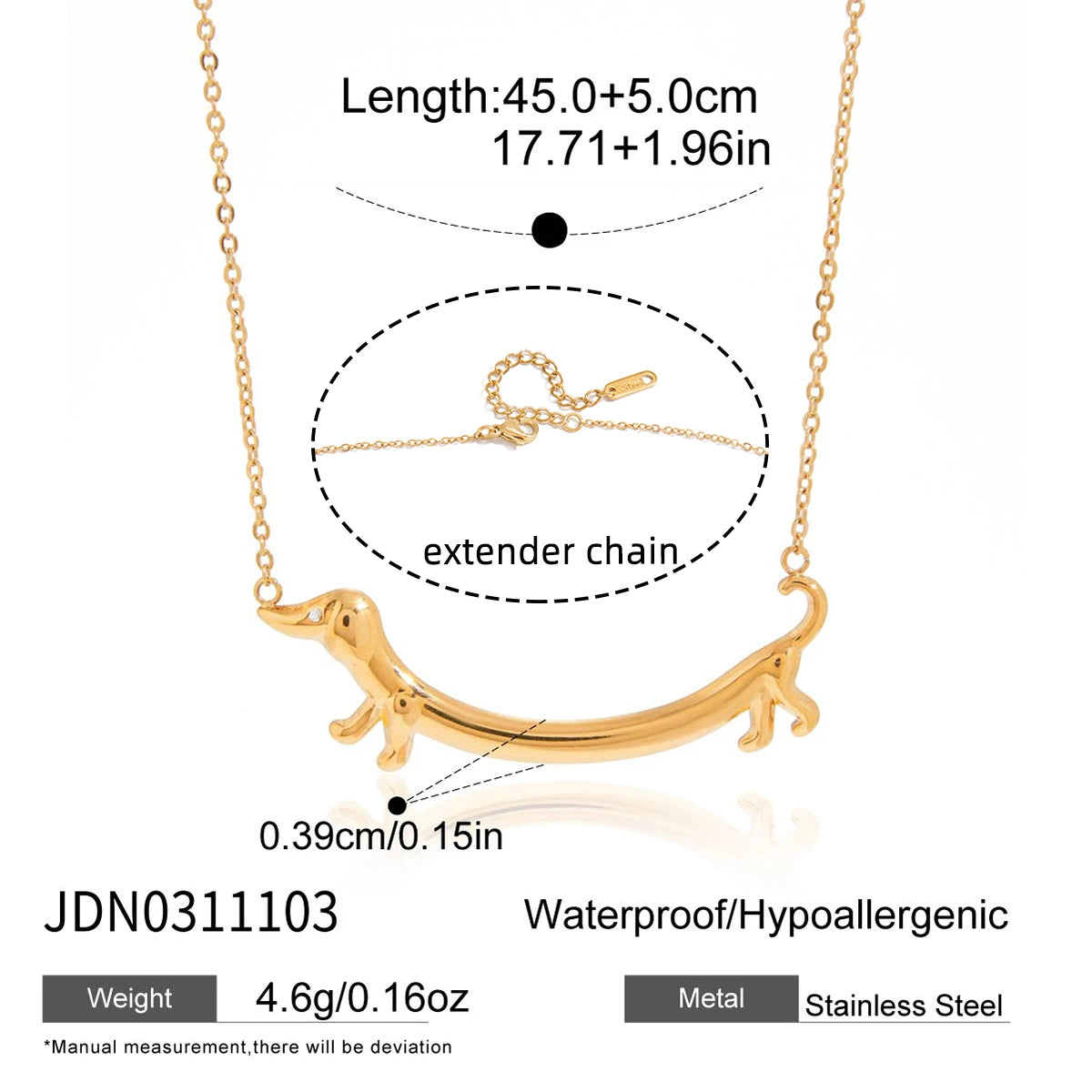 Cute Kitten Dog Open Ring Dachshund  Necklace, earrings