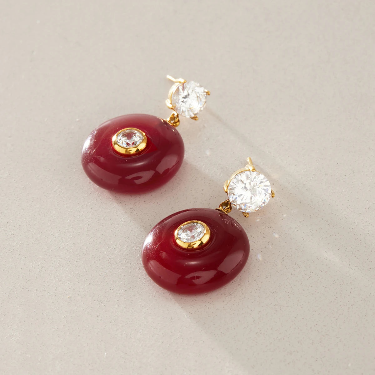 KIKA Multicolor Geometric Resin Drop Earrings PVD Gold Plated Stainless Steel 316L