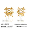 Kika Zircon Acrylic Pearl Sun Stud Earrings 18K Gold Plated Stainless Steel 316L