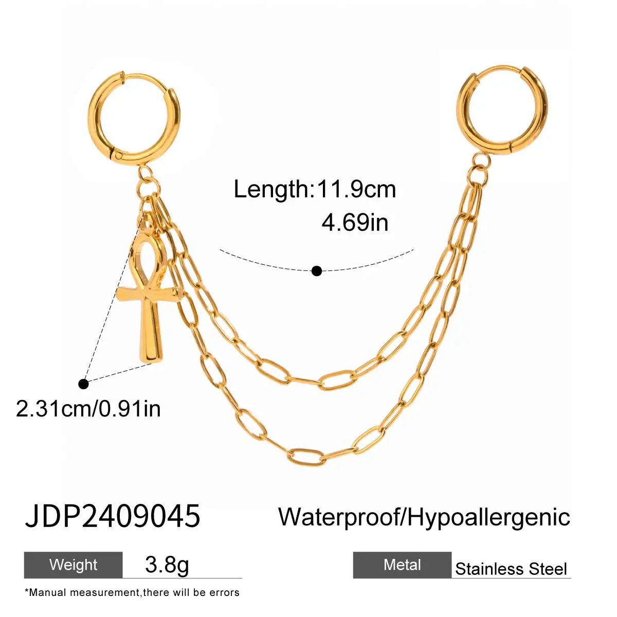 Smooth Cross Earrings