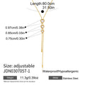 KIKA Round Heart Zircon Adjustable Long Chain Necklace For Women 18K Gold PVD Plated Stainless Steel 316L