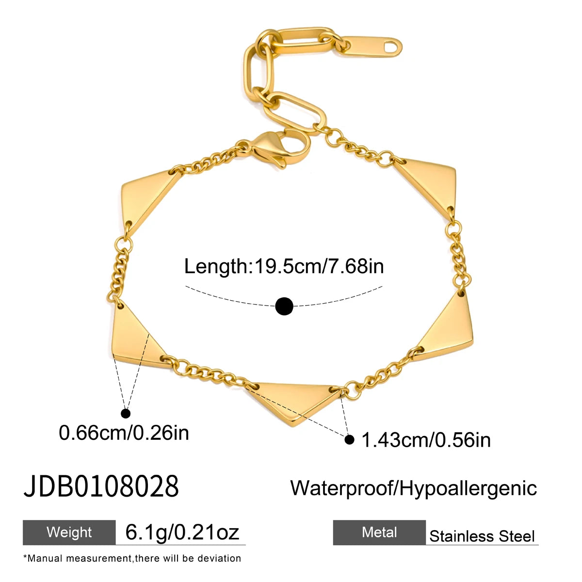 KIKA Classic Geometric Bracelet For Women Minimalist 18K Gold PVD Plated Stainless Steel Bracelet Fashion Jewelry Gift