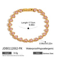 KIKA Multicolor Zircon Tennis Chain Bracelet For Women Waterproof 18K Gold PVD Plated Stainless Steel Bracelet Fashion Jewelry