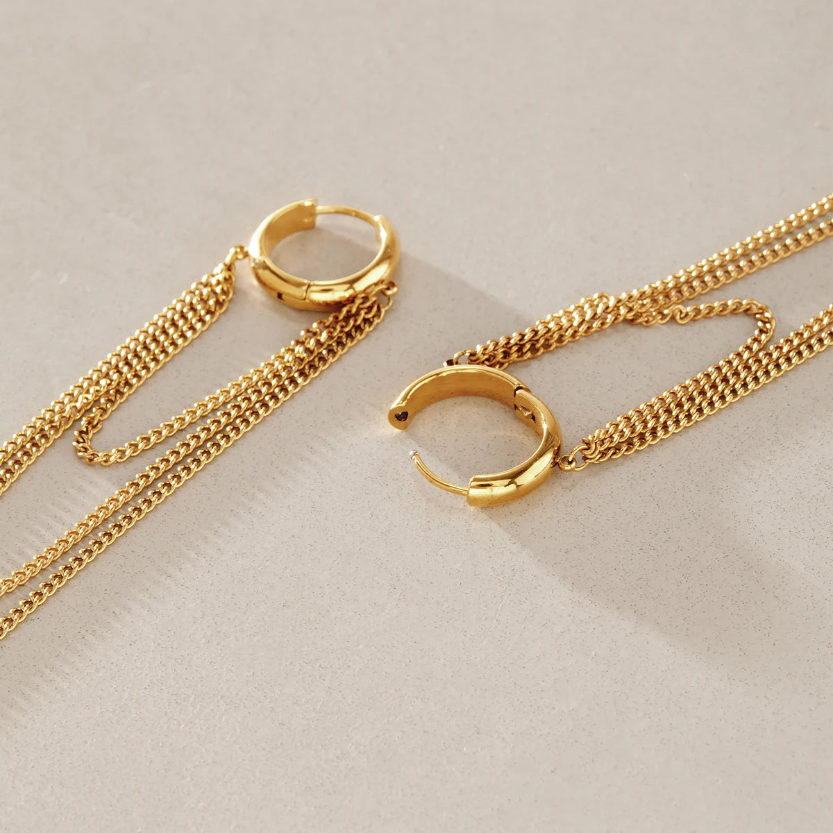 KIKA Minimalist Long Chains Tassel Earrings For Women Classic 18K Gold Plated Stainless Steel 316L