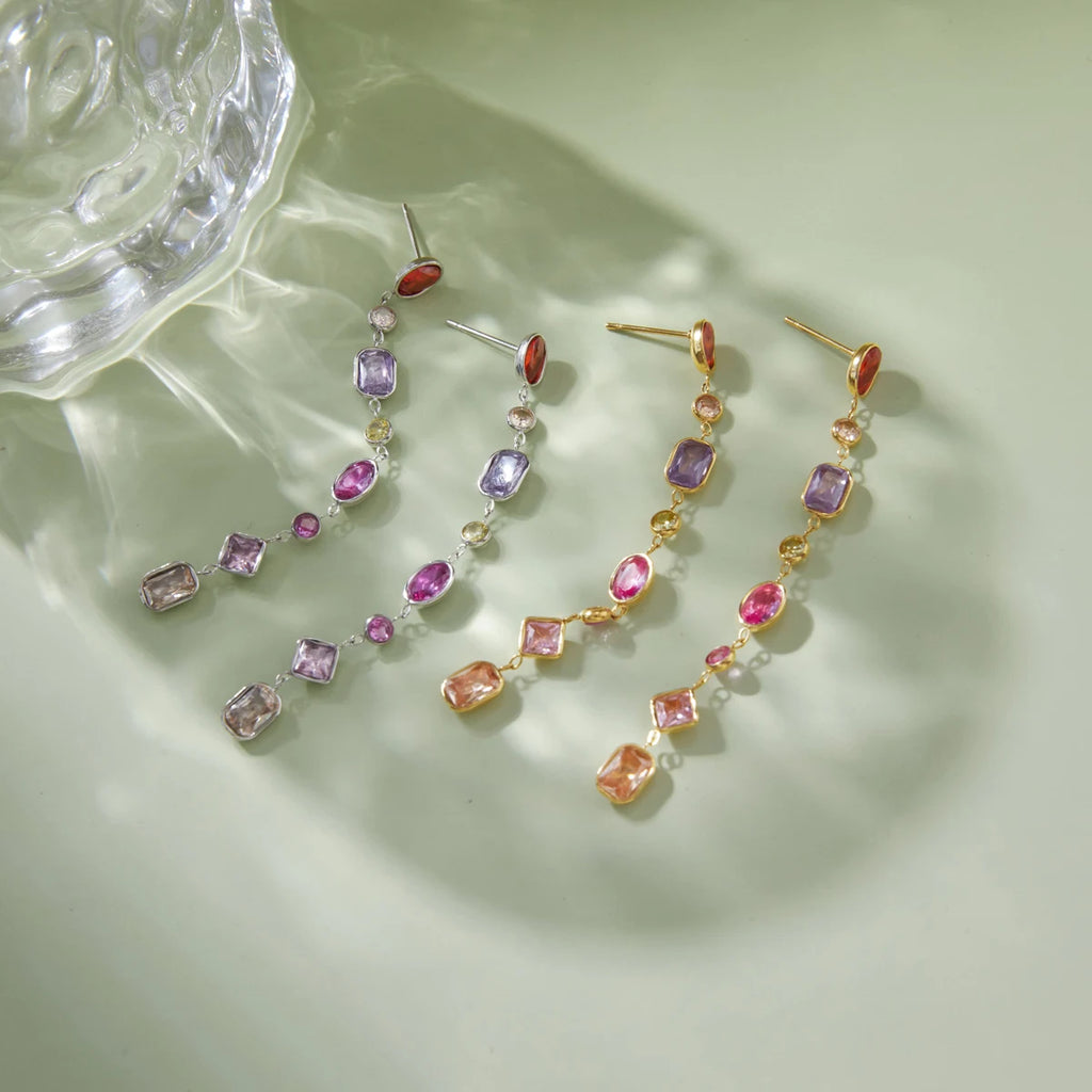 Kika Delicate 18K Steel Color Earrings