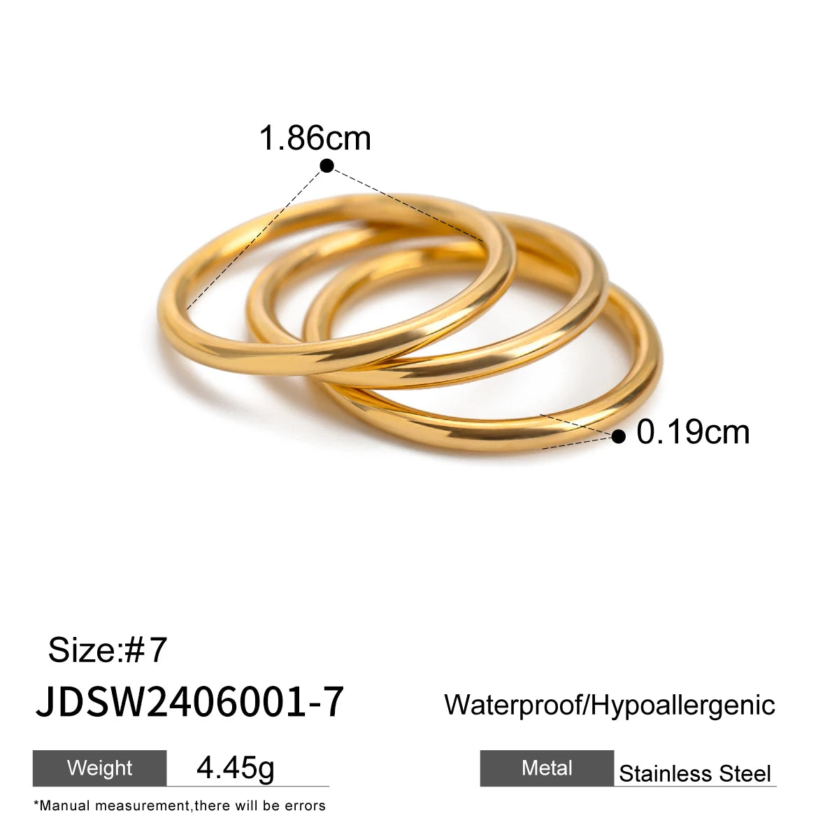 Minimalist Line Ring Stackable Hollow Ring