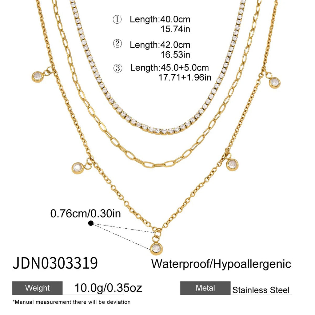 Kikq Classic Three Layered Multi-Layered Necklace