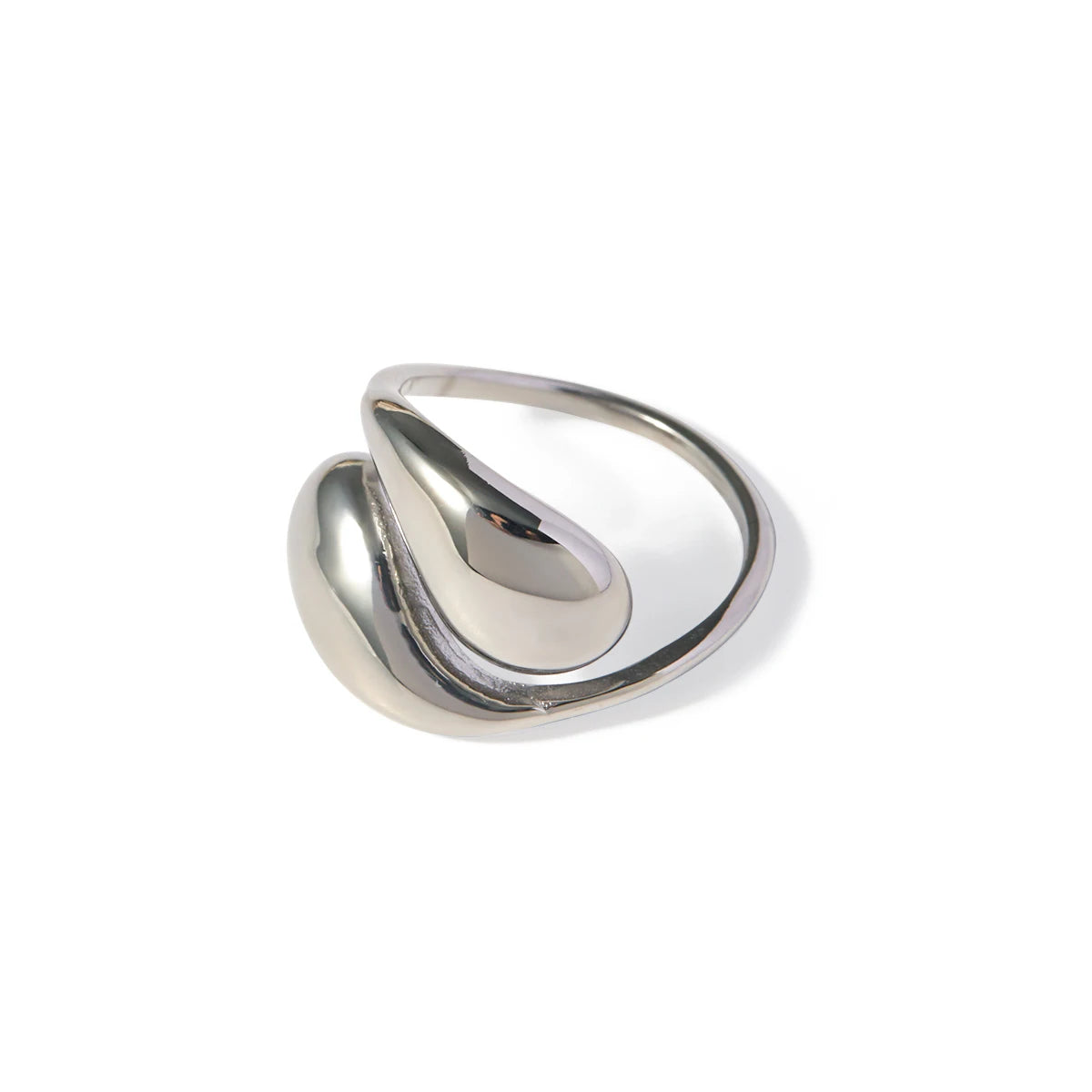 Kika Stainless Steel Metal Overlap Ring