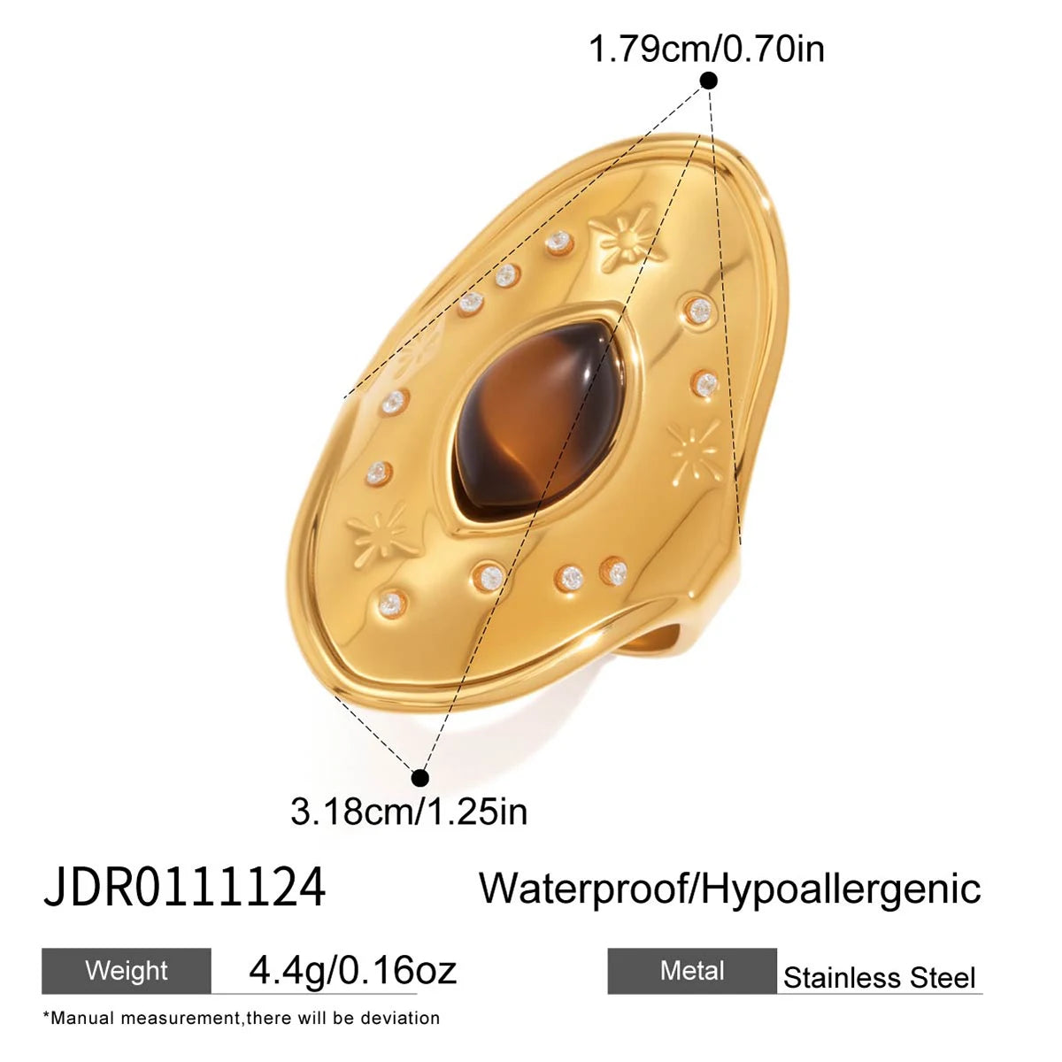 Kika Various Styles Brown Tiger Eye Stone Ring