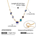 KIKA Natural Stone Zircon Crystal Pendant Necklace For Women 18K Gold PVD Plated Stainless Steel Necklace Fashion Jewelry Gift