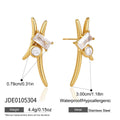 KIKA Delicate Zircon Geometric Stud Earrings  18K Gold PVD Plated Stainless Steel 316L