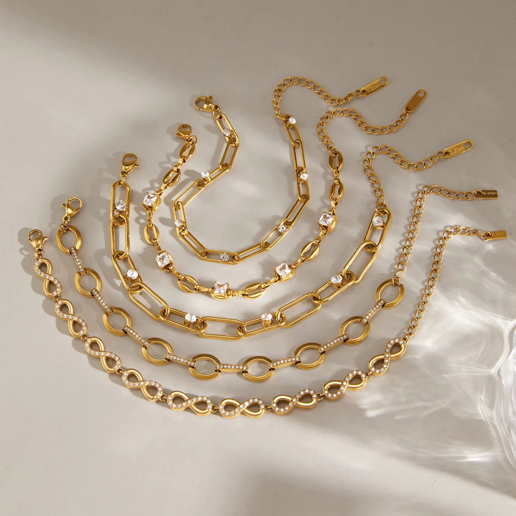 Kiak Classic Geometric Chain Bracelet 18K Gold PVD Plated Stainless Steel 316L
