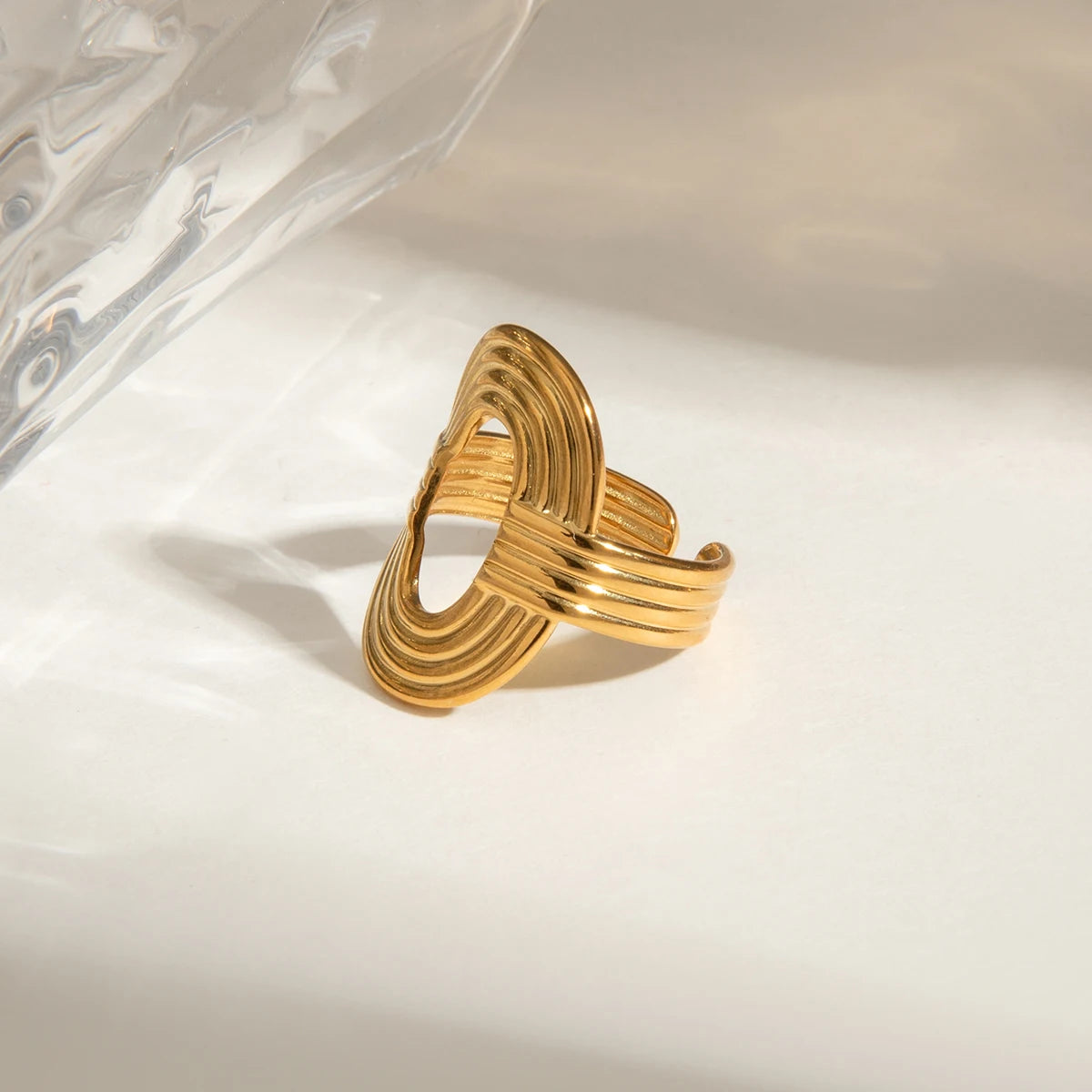 KIKA Minimalist Threaded Circular Hollow Ring PVD  Plated Stainless Steel 316L