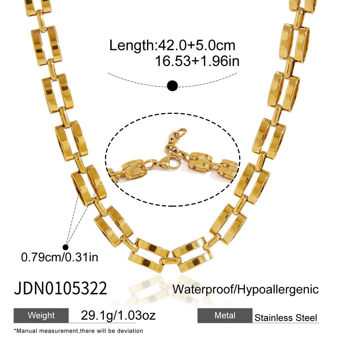 KIKA Minimalist Chain Necklace  PVD Plated Stainless Steel 316L