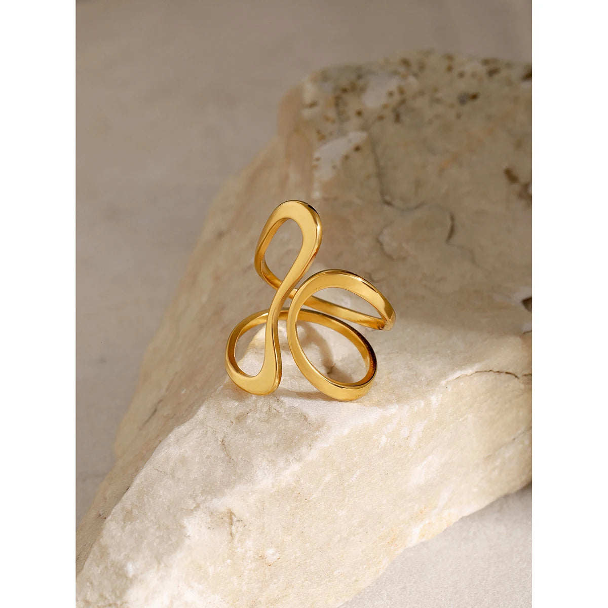 Kika Unique Original Stainless Steel Gold Color Ring