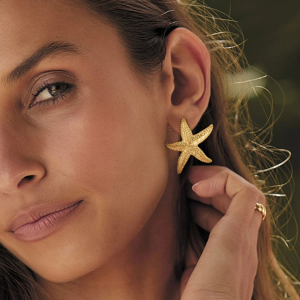 Textured Starfish Earrings