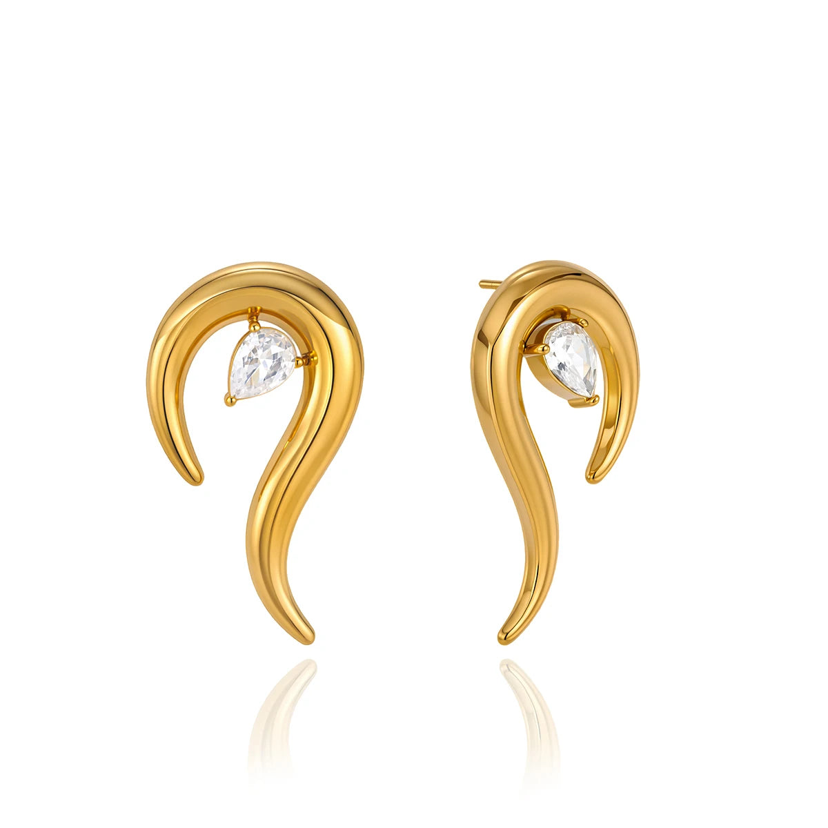 KIKA Delicate Wavy Lines Earrings  PVD Gold Plated Stainless Steel 316L