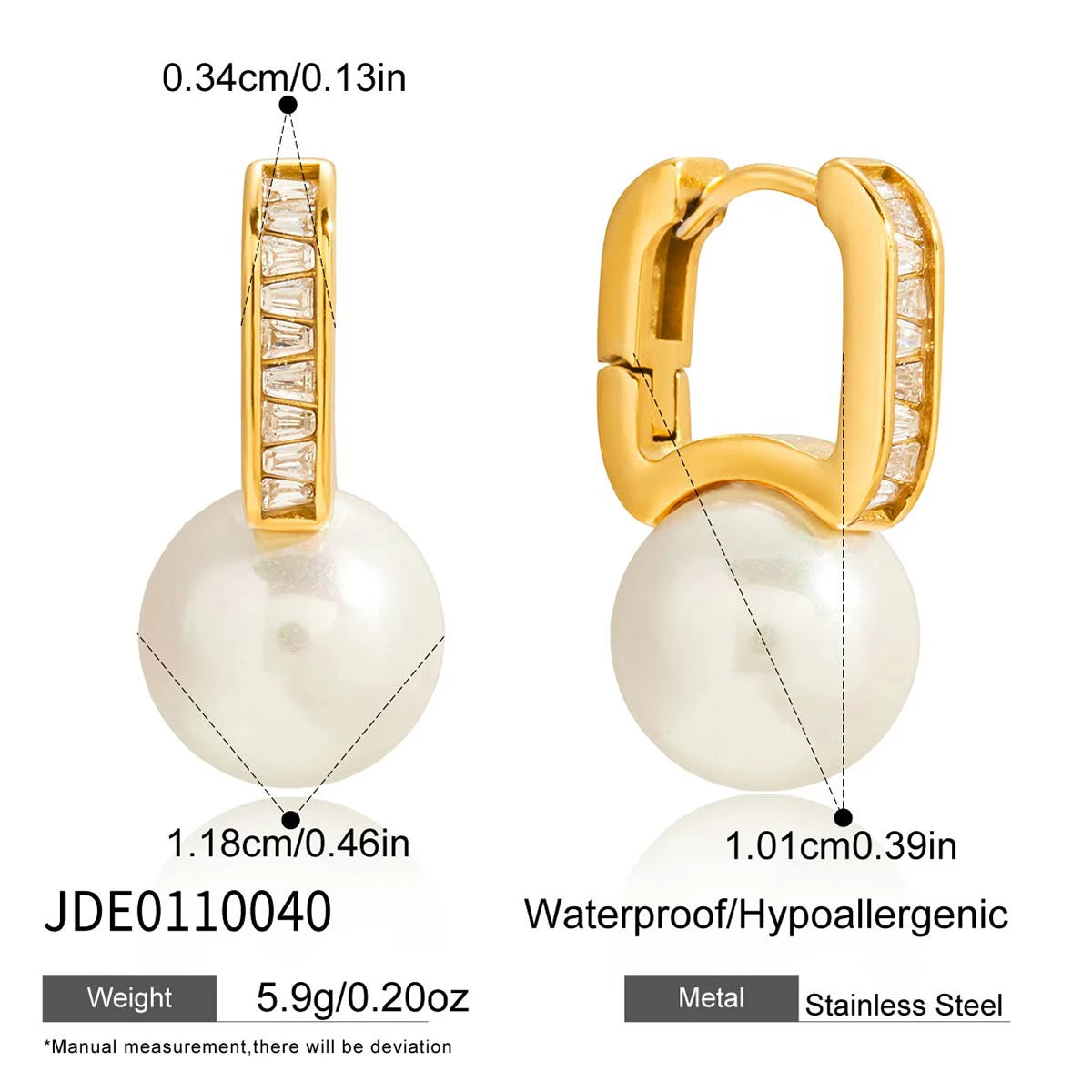 Kika Elegant Imitation Pearl Crystal Earrings