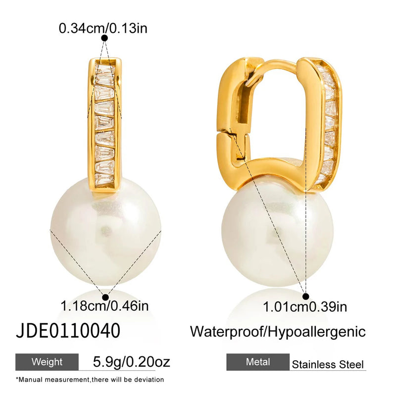 Kika Elegant Imitation Pearl Crystal Earrings