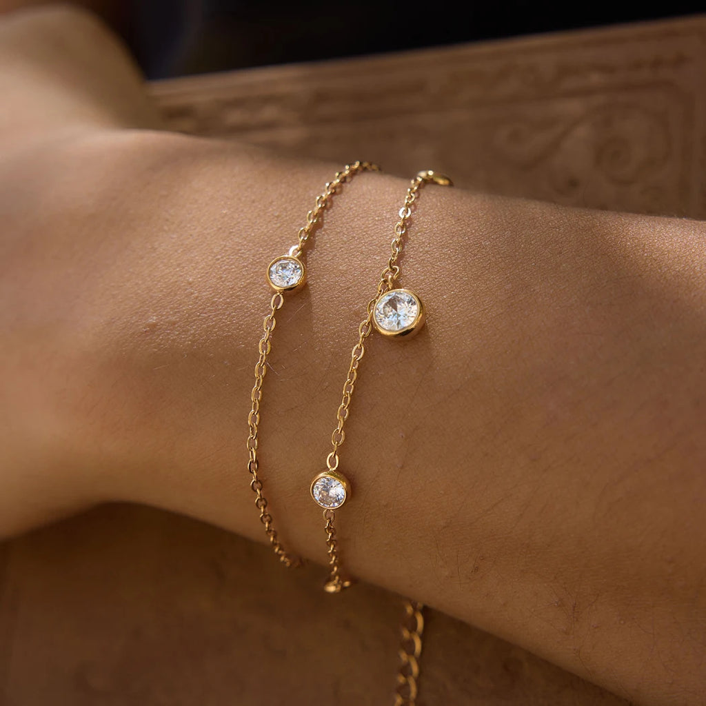 KIKA Delicate Round Zircon Bracelet  PVD Plated Stainless Steel 316L